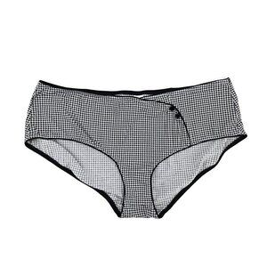 NWOT Calida Bodywear Panties Womens L Black White Checkered Cotton Blend Briefs